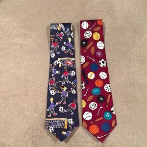 Novelty Sports Print Men's Tie - Navy Soccer Design
